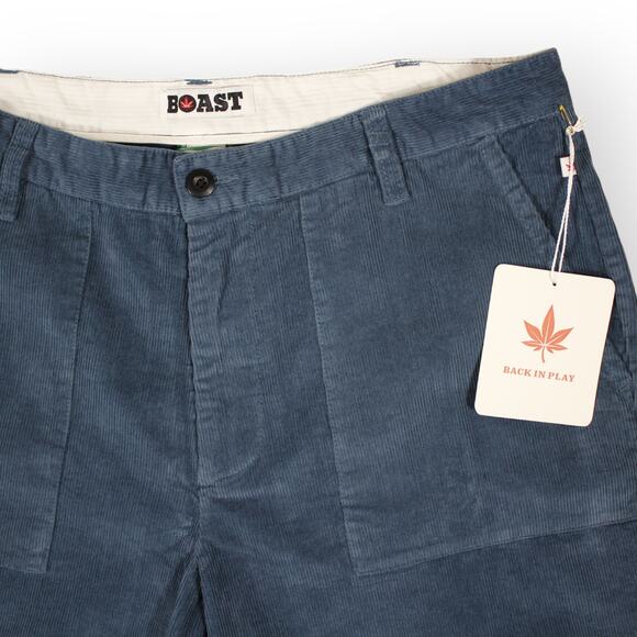 BOAST USA Mens 36 Patch Pocket Corduroy Short Blue NWT 7.5" Inseam - Picture 3 of 10